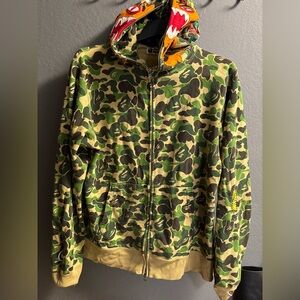 Bathing Ape (BAPE) ABC Camo Tiger Full Zip Hoodie in green